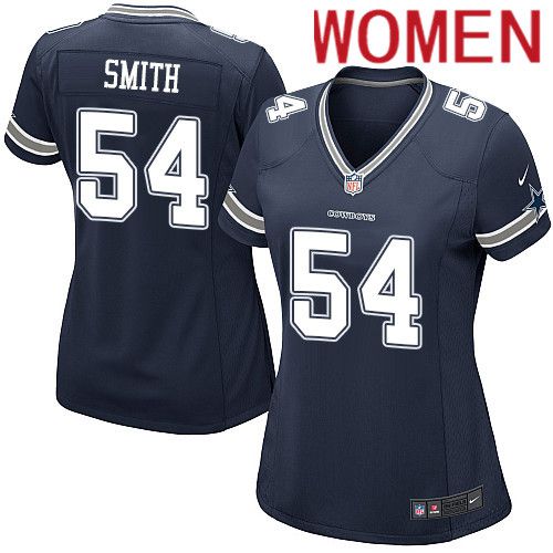 Women Dallas Cowboys 54 Jaylon Smith Nike Navy Game Team NFL Jersey
